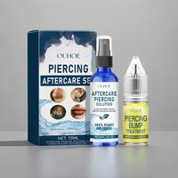 Piercing Aftercare Set Ear Irrigation Kit, 1 Box Gentle Cleaning Ear Hole Care Liquid & Drops, Non-electric Ear Wax Removal P...