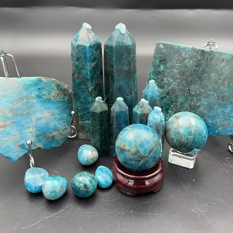 Aura Crystal US All blue apatite Product Check Options for Variations - Diverse Shapes & High-Quality Natural Stone Decor for...
