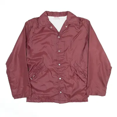 BIRDIE Towson High Band Maroon 90s Nylon Coach Jacket Mens XS
