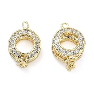 Brass with Clear Cubic Zirconia Fold Over Clasps
