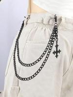 Punk Style Criss Cross Design Chain Belt, Fashion Metal Chain Belt for Women & Men, Trendy All-match & Exquisite Belt for Bir...