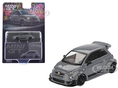 ABARTH 595 #49 LB-Works x Abas Works Gray Limited Edition 1/64 Diecast Model Car by Mini GT