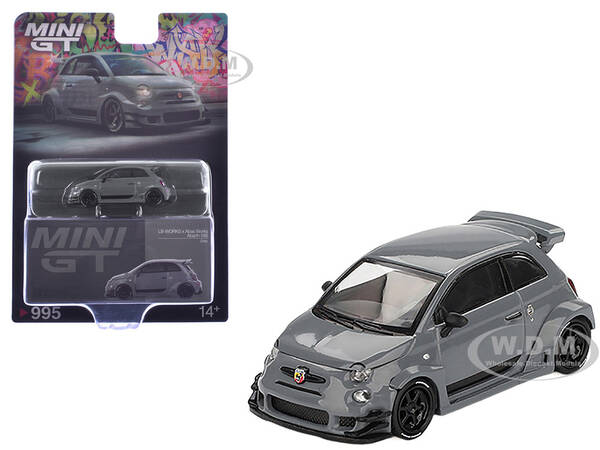 ABARTH 595 #49 LB-Works x Abas Works Gray Limited Edition 1/64 Diecast Model Car by Mini GT