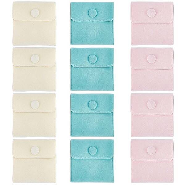 3 Colors Square Velvet Jewelry Bags