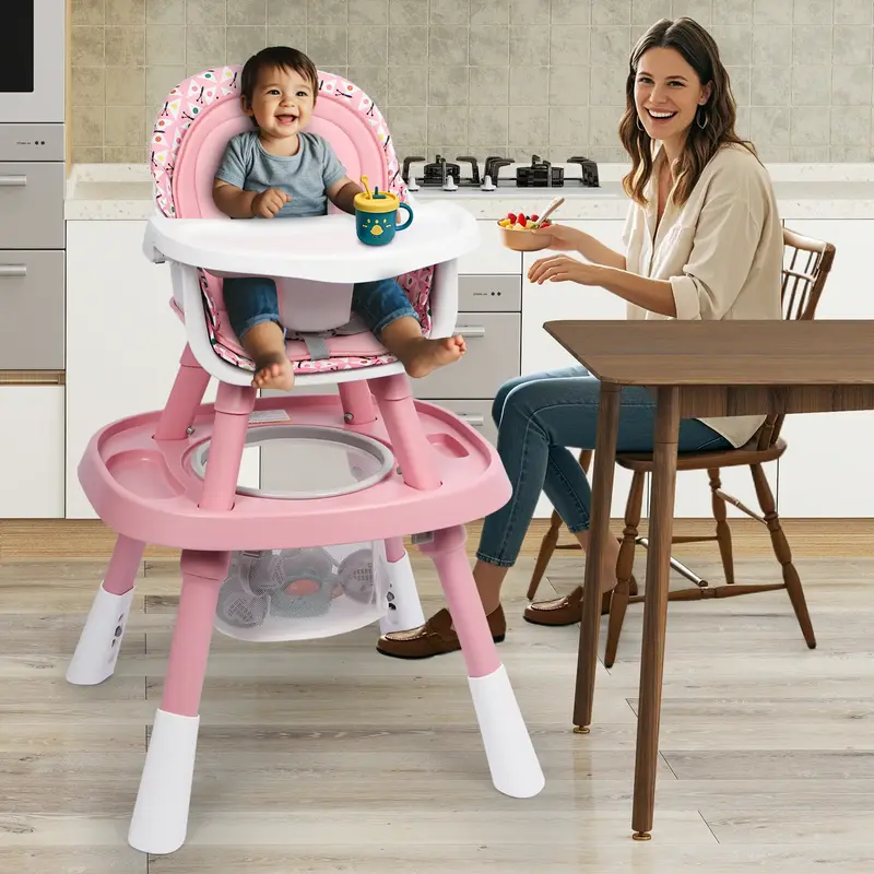 Topwin Adjustable Highchair Chair with Removable Tray and Safety Harness,Fits Infants to Toddlers,Learning Multifunctional Ba...