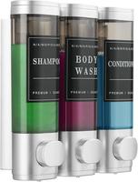 Shampoo and Conditioner Dispenser,Shower Dispenser 3 Chamber No Drill Wall-Mounted Shampoo Dispenser for Shower Wall Mounted ...
