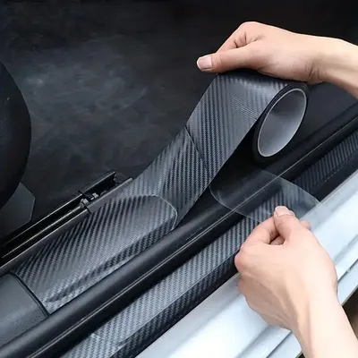 5m Car Threshold Protective Film, Anti Scratch Waterproof 3D Carbon Fiber Matte Sticker, Multi-purpose Car Body Protective Fi...