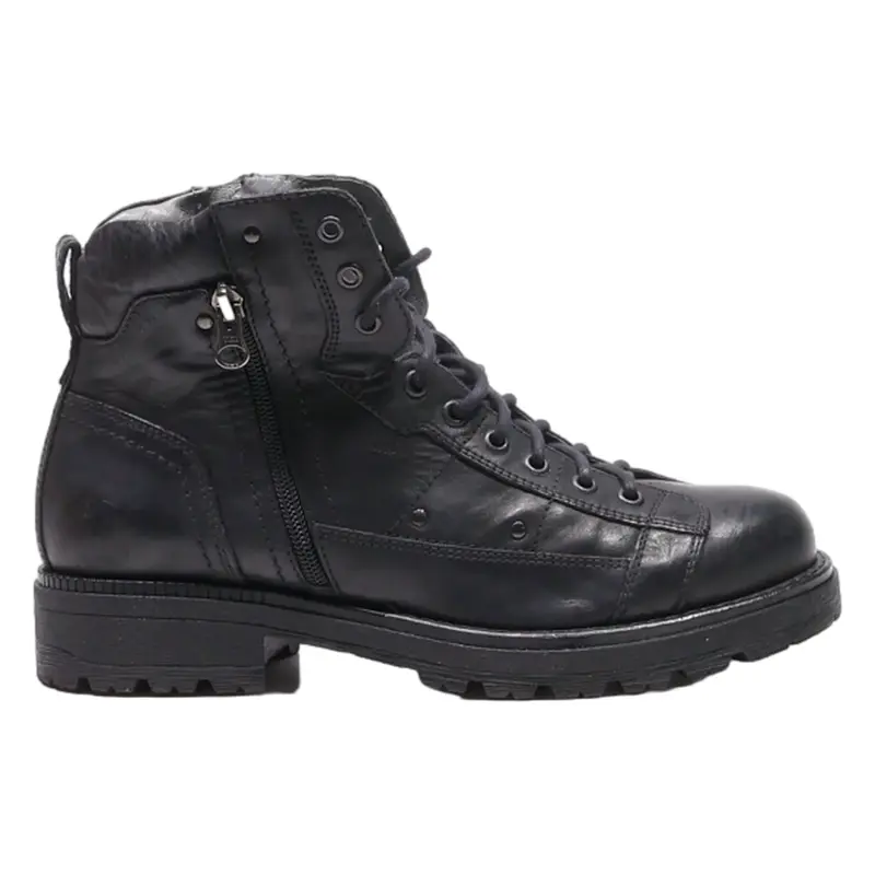 NERO GIARDINI Lace-Up Boots Black Leather Mens UK 7