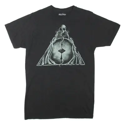 HARRY POTTER Deathly Hallows Mens T-Shirt Black M