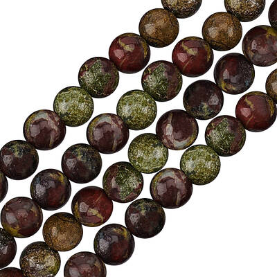 2 Strands Natural Dragon Blood Jasper Beads Strands