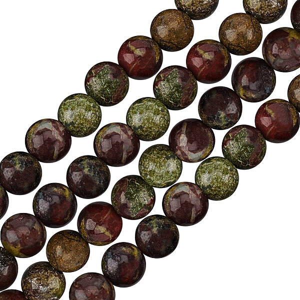 2 Strands Natural Dragon Blood Jasper Beads Strands