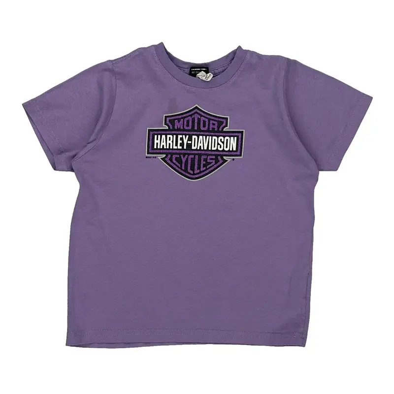 Age 5-6 Harley Davidson T-Shirt - XS Purple Cotton