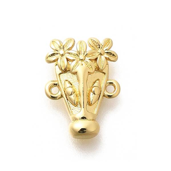 Rack Plating Brass Flower Animal Connector Charms
