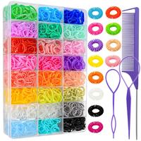 2880 Pieces of Elastic Rubber Bands in 24 Different Colors - Small Elastic Hair Ties Suitable for Children and Adults - Mini ...
