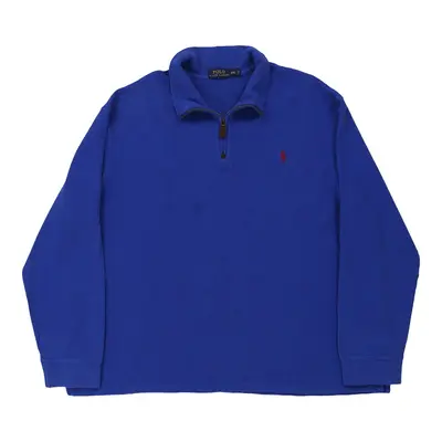Ralph Lauren 1/4 Zip - 2XL Blue Cotton