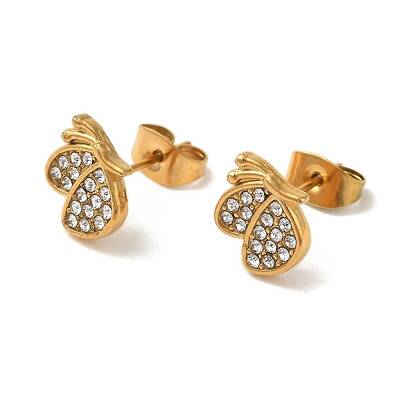 304 Stainless Steel Crystal Rhinestone Stud Earrings for Women