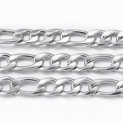 Tarnish Resistant 304 Stainless Steel Figaro Chains