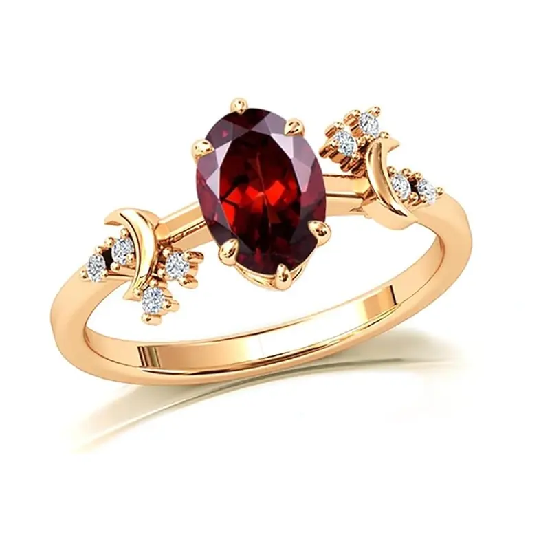 10K Gold Oval Cut Custom Engagement Ring Gemstone Promise Anniversary Rings