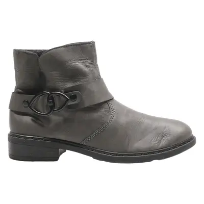 RIEKER Ankle Boots Grey Leather Womens UK 4