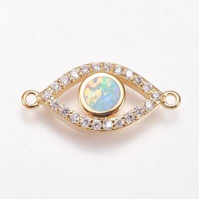 Brass Micro Pave Cubic Zirconia Links