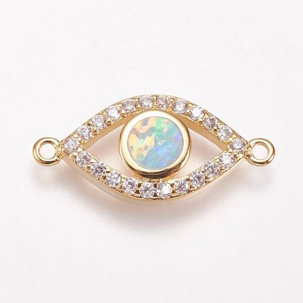 Brass Micro Pave Cubic Zirconia Links