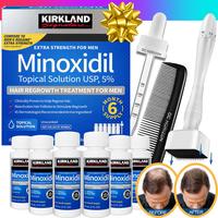 KIRKLAND Signature Minoxidil 5% Hair Loss Treatment Multi-Pack Includes Comb & Dropper (Optional DermaStamp) Hair & Beard Reg...