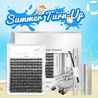 3D Fluffy Lash Clusters  D Curl 132 Pcs DIY Lash Extension Kit Ultra-Thin Oxygen Band 8-18mm with Bond&Seal+Remover+Tweezers ...