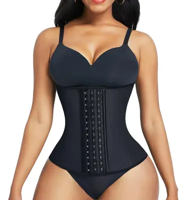 LOVERBEAUTY Hook Latex Waist Trainer Waist Cincher Corset for Women Compression Fit Shapewear Womenswear Gorgeous Day waistt...