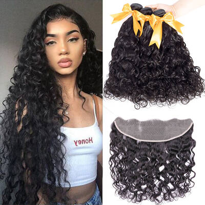 Natural Wave Bundles With Frontal Human Hair Extensions / BGMGirl