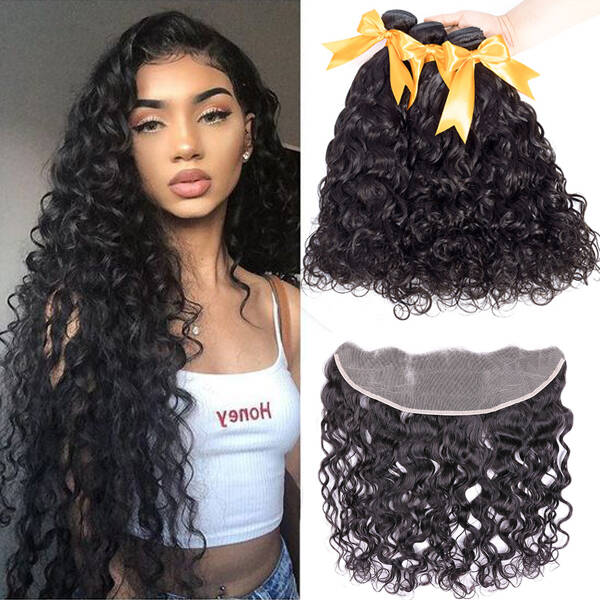 Natural Wave Bundles With Frontal Human Hair Extensions / BGMGirl