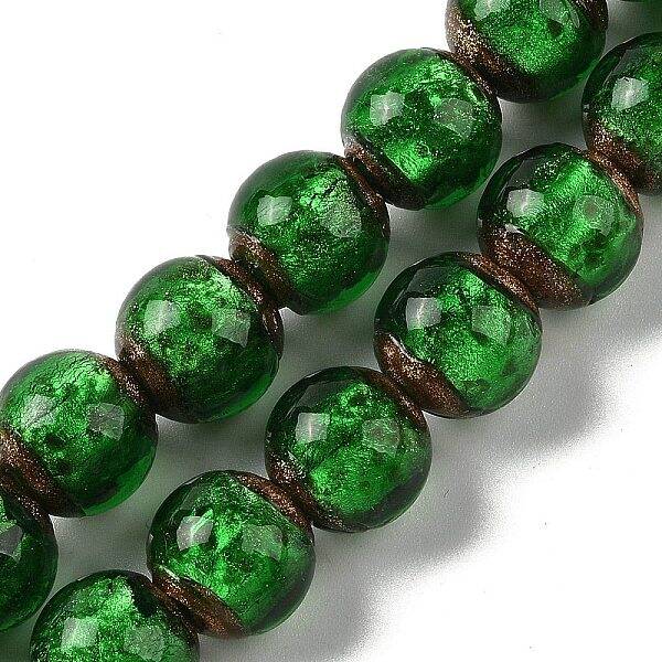 Handmade Gold Sand Lampwork Beads Strands