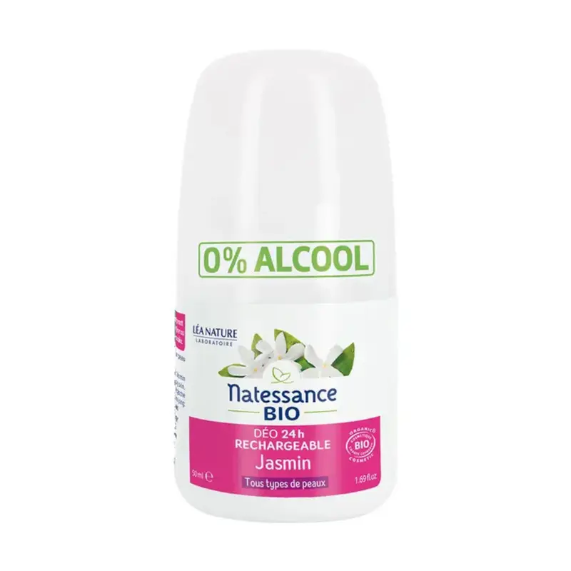 Natessance Refillable Deodorant 24h Jasmin Bio All skin types 50ml