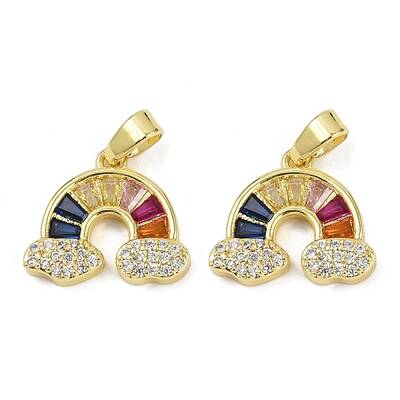 Brass Micro Pave Cubic Zirconia Pendants