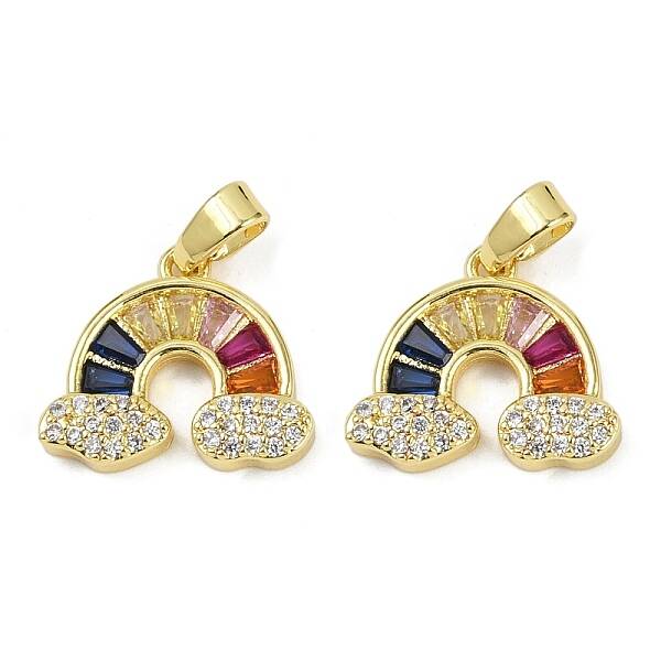 Brass Micro Pave Cubic Zirconia Pendants