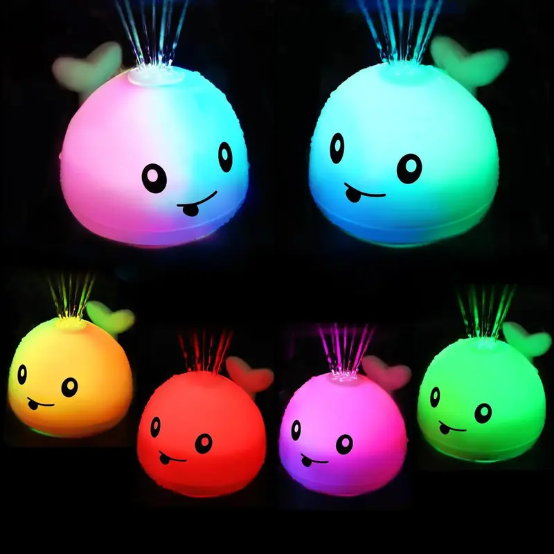 Whale Design Baby Bath Toy, 1 Count Cute Automatic Sensor Spray Water Toy, Light Up Bathtub Toy, Waterproof Shower Toy for To...