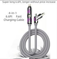 4-in-1 USB-C Cable, PD 5A FastCharging,Data Sync,USB-A, Type-C,Lightning-MAX 240W Fast Charging &Data SyncAluminum,Compatible...