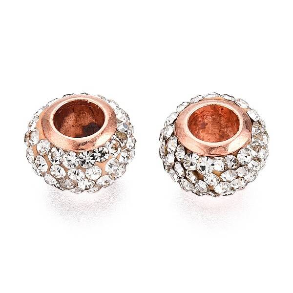 Polymer Clay Rhinestone European Beads