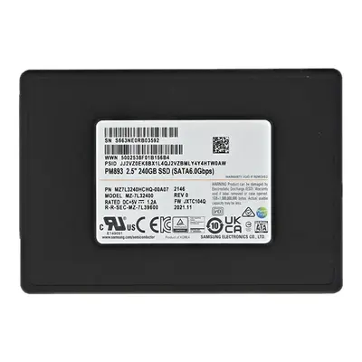 MZ7L3240HCHQ-00A07 Samsung Enterprise PM893 Series 240GB Triple-Level Cell  SATA 6GB/s V-NAND 7mm 2.5-inch Solid State Drive
