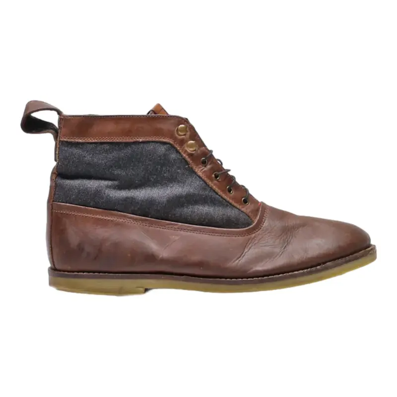 BEN SHERMAN Lace-Up Boots Brown Leather Mens UK 10