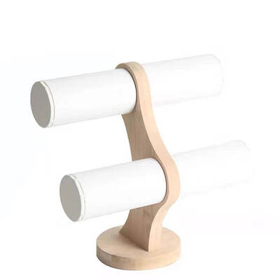 PU Leather 2 T Bar Bracelet Display Stands