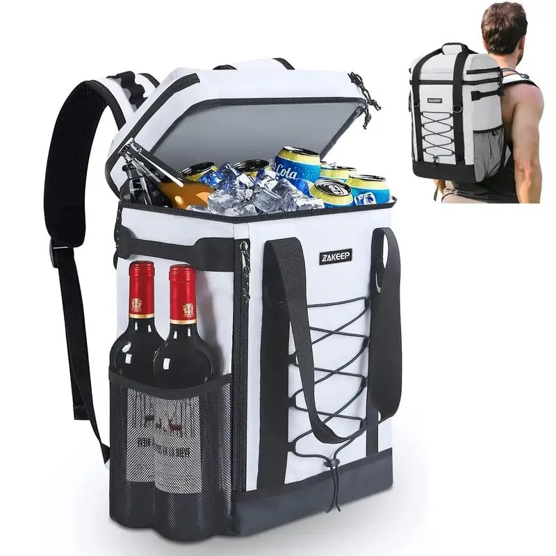 Cooler Backpack, 36 Cans Multifunctional Leakproof Cooler Backpack with Padded Top Handle, Mesh Pocket for Camping BBQ Lunch ...
