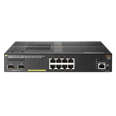 JL692A#ABA HP Aruba 2930F 8G PoE+ 8x RJ45 Port PoE+ 2x SFP+ Switch