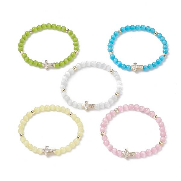 Glass Cat Eye Beaded Bracelets