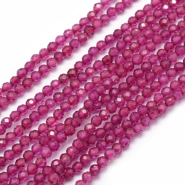 Lab Grown Red Corundum Beads Strands