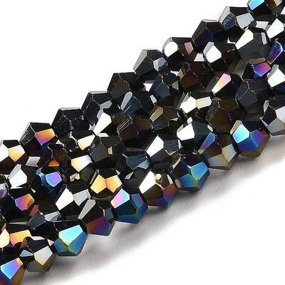 Transparent Electroplate Glass Beads Strands