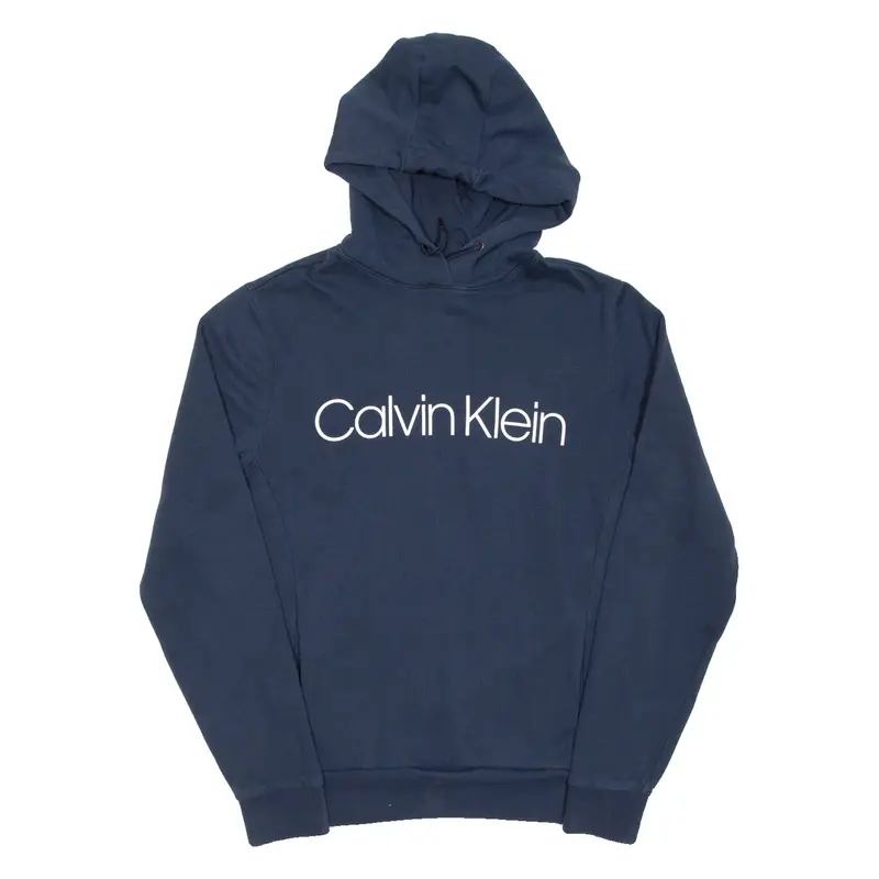 CALVIN KLEIN Womens Blue Hoodie Pullover M