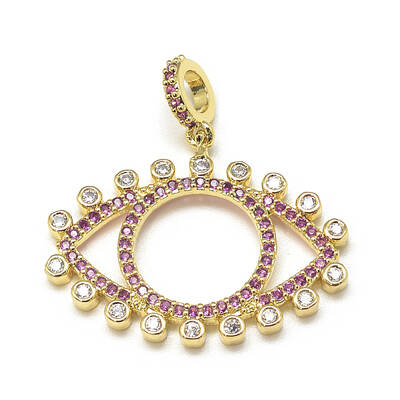 DIY Brass Micro Pave Cubic Zirconia Pendants