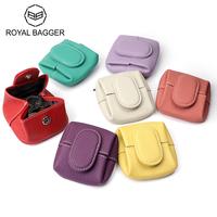 Royal Bagger Mini Lychee Pattern Coin Purse, Solid Color Buckle Key Earphone Storage Bag, Casual Change Pouch for Daily Use 1...