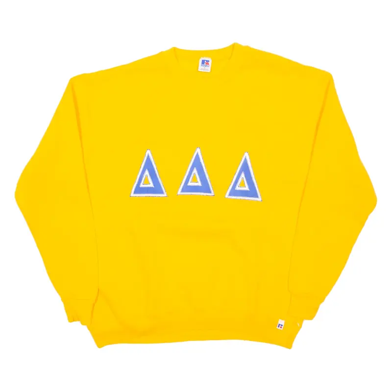 RUSSELL ATHLETIC Tri Delta Fraternity Mens Sweatshirt Yellow XL