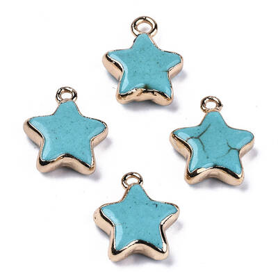 Star Synthetic Turquoise Pendants